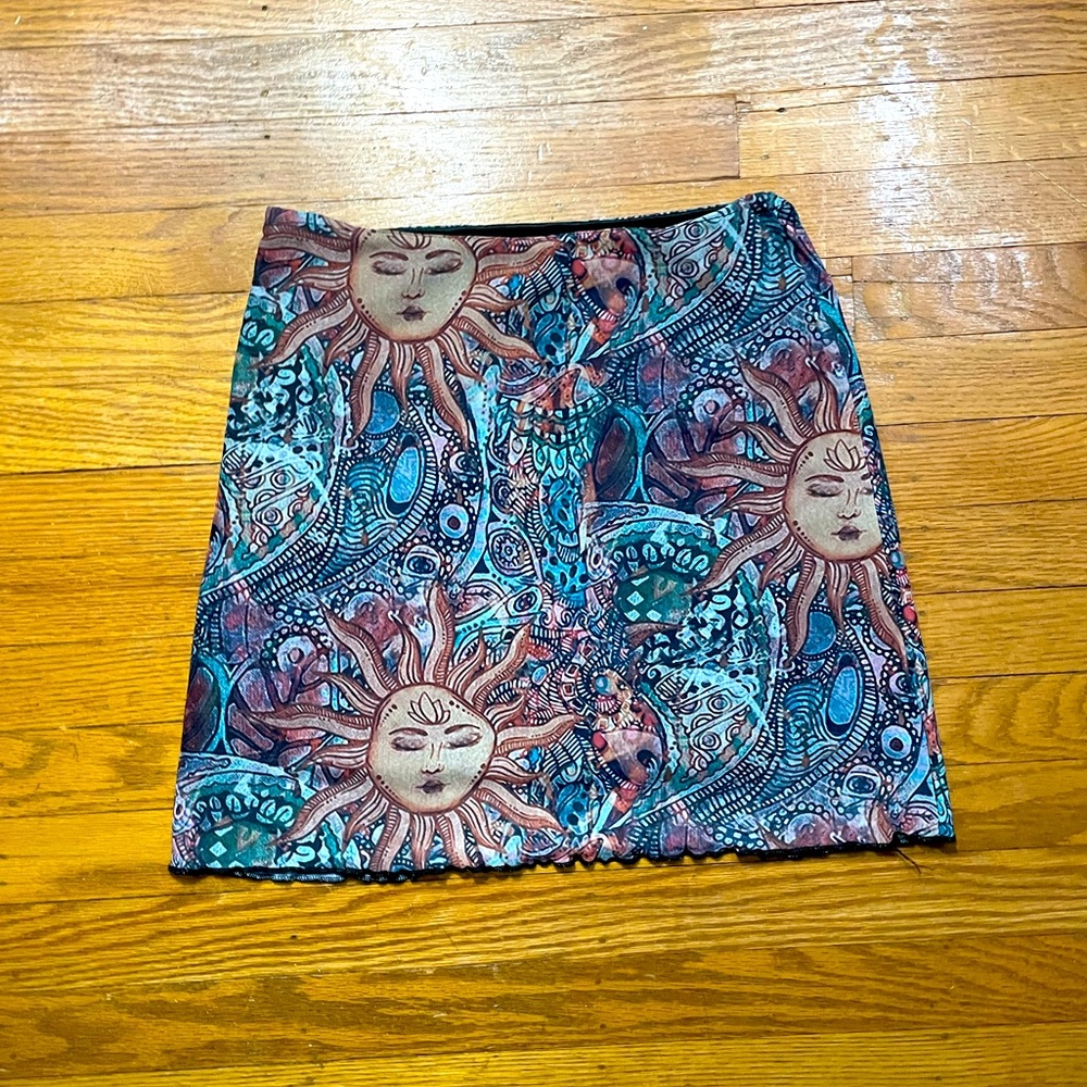 sun and moon mini skirt